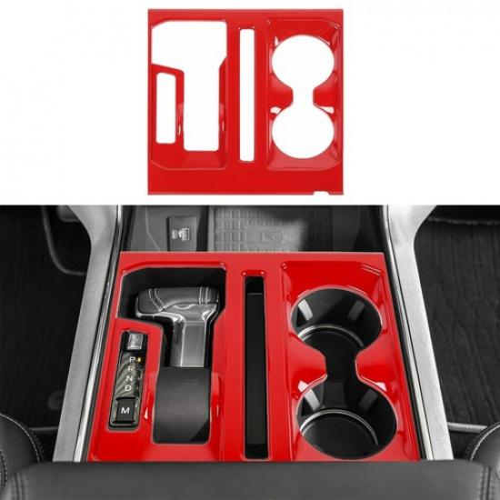 Red Central Control Gear Shift Cup Holder Panel Cover Trim For Ford F-150 +