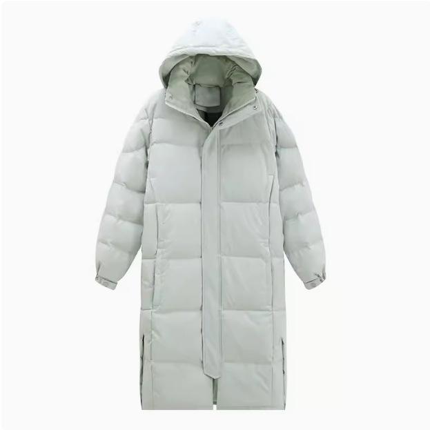 Down jacket men's and women's super long over-knee thickened winter new couple loose Chinese play white duck down jacket