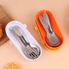 Stainless Steel Spoon Fork Set Short Handle Children'S Tableware Household Baby Food Spoon Soup Spoon