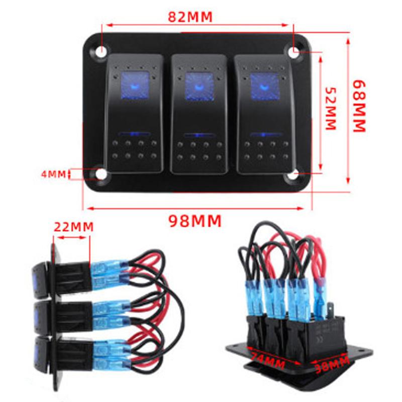 Multi Use Rocker Switch Panel for Car and Marine Waterproof Robust Construction Supports Various Voltage Inputs