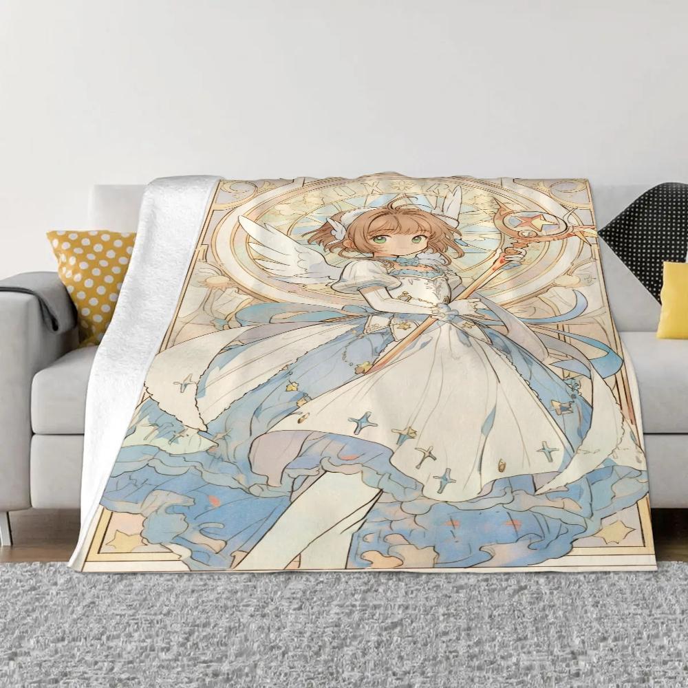 Cardcaptor Sakura Knitted Blanket King Size Microfiber Bedding Fluffy Soft Blankets and Throws Bed Throw Interior for Home Knee