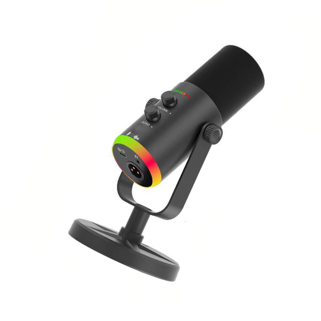 USB Condenser Dynamic Microphone, Laptop Desktop PC Mic with Touch Knob Controls, Volume Echo Adjustment, ENC Noise