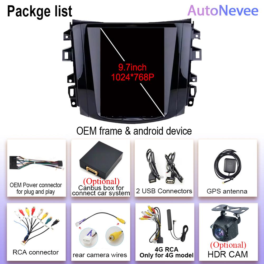 Android 14 For Nissan Navara Terra Frontier NP300 2018 -2020 Tesla Style Car Radio Stereo Multimedia Video Player 5G GPS Display