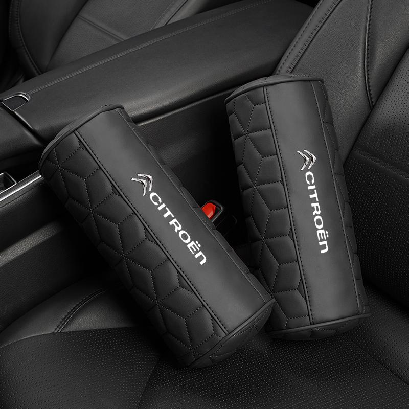 Car Headrest Pillow Leather & Memory Foam Neck Support For Citroen C4 C3 C5 C5X e-C4 X e-C3 C-Elysee Berlingo C1 C6 C2 Keychain
