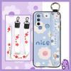 Waterproof Ring Phone Case For MOTO G31 With Fingerprint/XT2173-1 Dirt-resistant Wrist Strap Flower Lanyard Protective