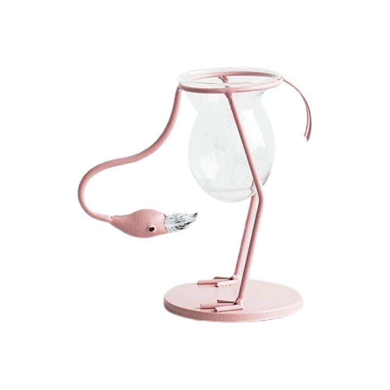 Forma Animale Flamingo Vaso da Fiori Caratteristico Carino Accessorio Decorazione Matrimonio Natale Pianta da Tavolo Bonsai Vaso