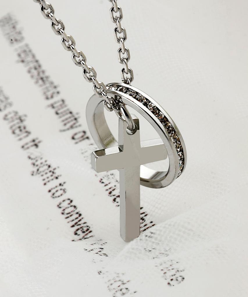 Shoveoff Svn-112 Cross Friendship Couple Ring Necklace