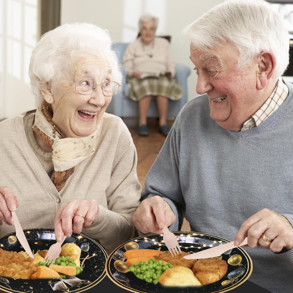 201PCS Retirement Party Decorations Retirement Plates Napkins Set, Black and Gold Retirement Plate,Napkin,Cup,Straw,Tablecloth,Wooden Cutlery,