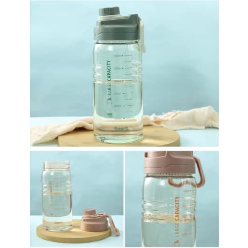 1.5L/2.2L Large Capacity Clear Plastic Water Bottle, Direct Drinking, Leak-Proof, Stylish, for Adults and Children, Outdoor Sports, Hiking, Camping, R