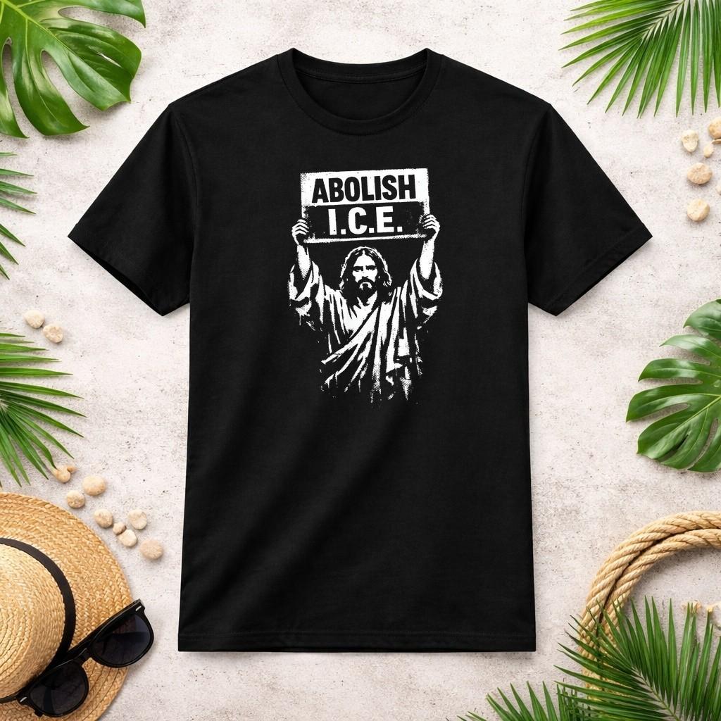 Retro Abolish ICE Jesus ICE for Men Women T-Shirt S