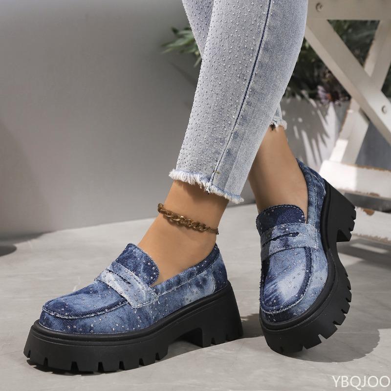 Fashionable Versatile Large Size Thick Sole Elegant Minimalist Single Shoes Women's Spring New Casual Comfortable Women's Shoes