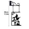 Halloween Silhouette Metallschild, Hexe Metall-Silhouette, Hexe Silhouette Gartenschild, Umriss Wanddeko, Metall, für Halloween-Deko