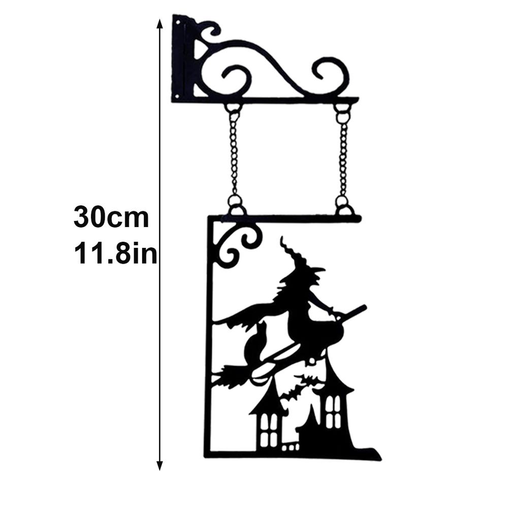 Halloween Silhouette Metallschild, Hexe Metall-Silhouette, Hexe Silhouette Gartenschild, Umriss Wanddeko, Metall, für Halloween-Deko