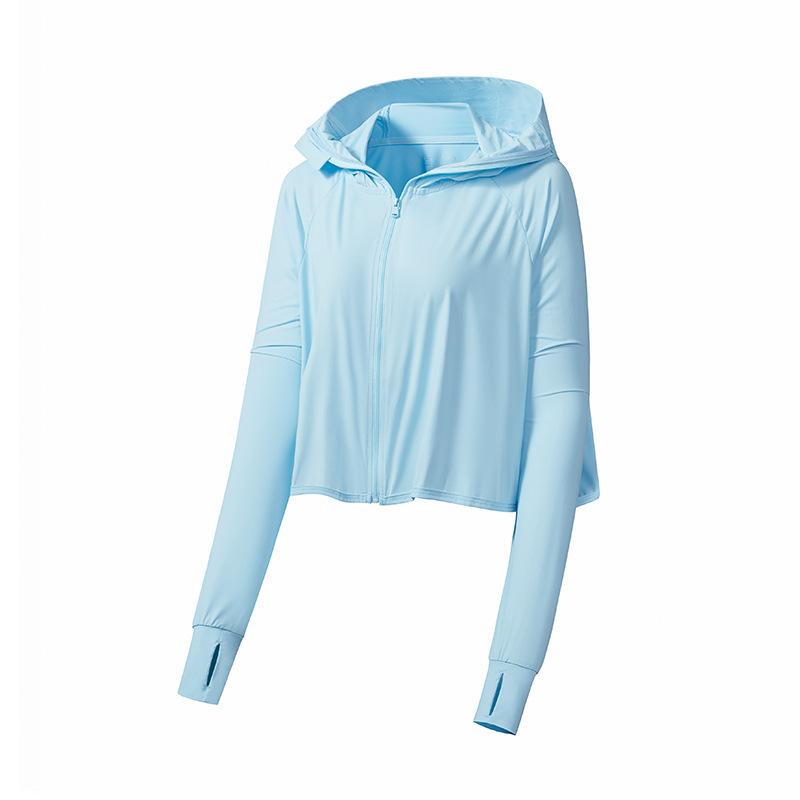 

Women’s Fashion UPF50+ Ice Silk Sun Protection Cape Hooded Lightweight Breathable Summer UV Protection Cover for Outdoor M синій