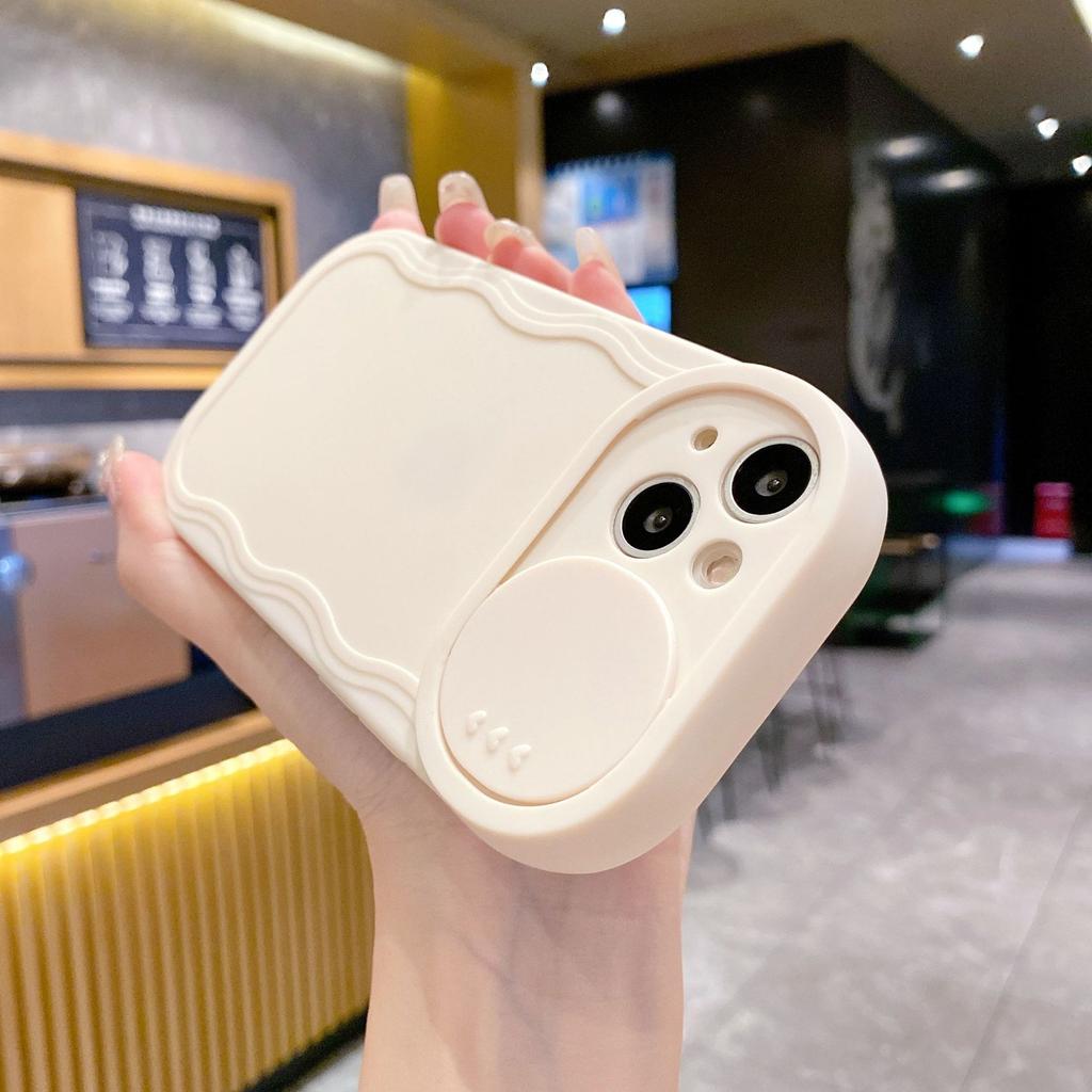 Wavy Pattern Suitable for Apple 15 13 11 Simple Solid Color Sliding Window Soft Shell PhoneXSMAX Mobile Phone Case 16