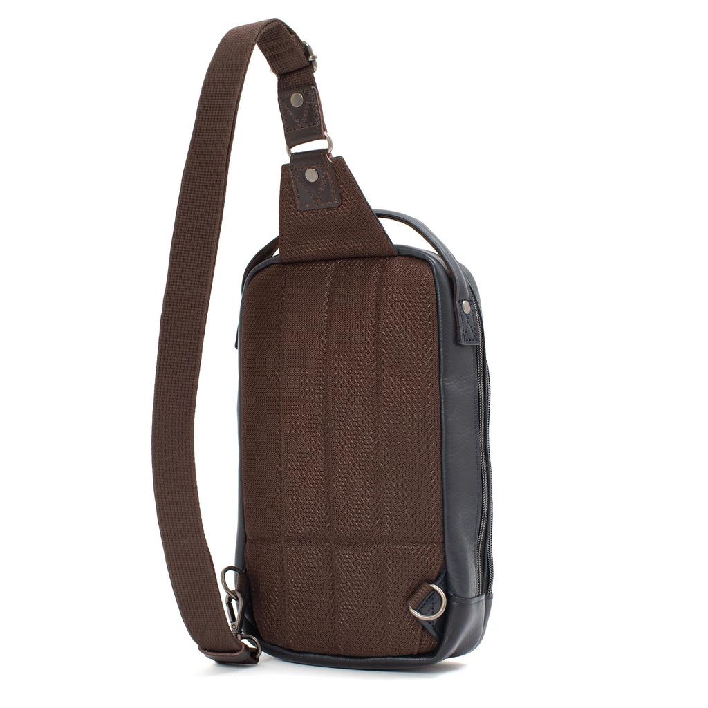 Doubles Men's Leather Body Bag, A5 Size Storage, BKS-7041 (Navy)