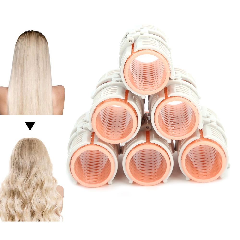 6Pcs Reusable Air Bangs Hair Roller No Heat Spring Clip Air Bang Curlers Portable Self Grip Hair Styling Tools DIY Hairdressing