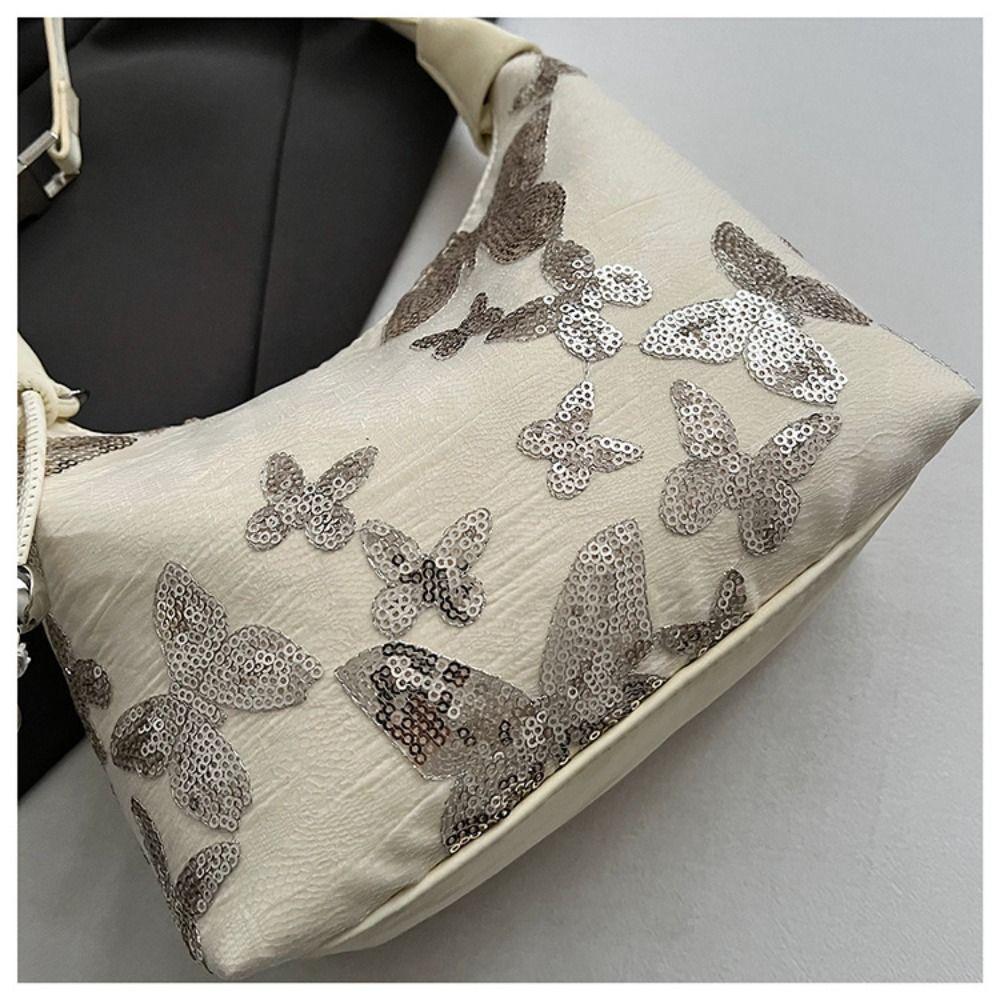 Butterfly Hanfu Embroidery Handbag Sequin Shoulder Bag Portable Cheongsam Bag Women