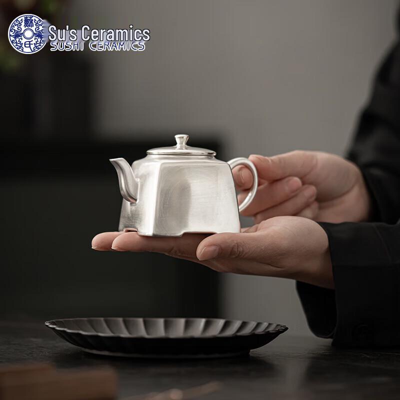 Handmade Gilt Silver Ceramic Teapot