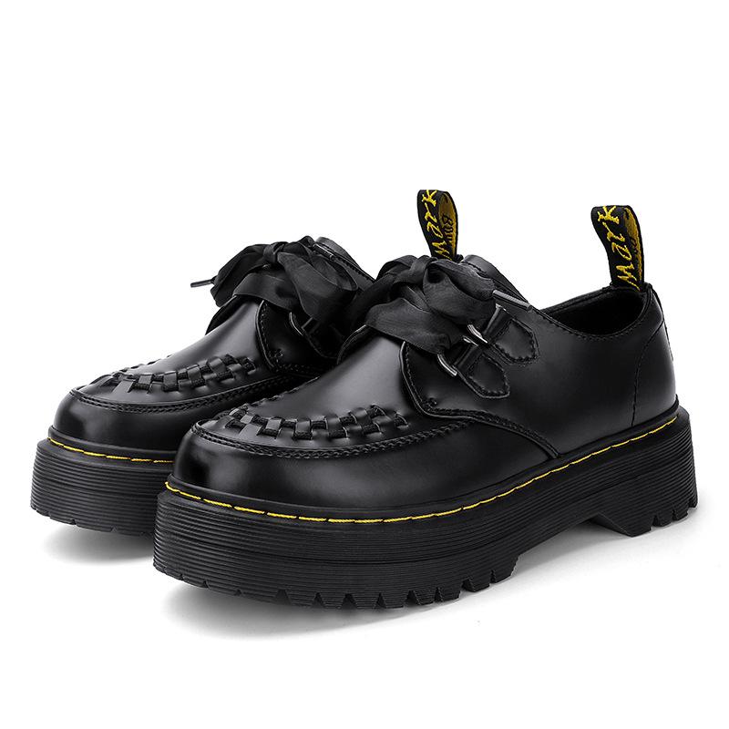New summer platform heightening casual retro British style comfortable leather shoes