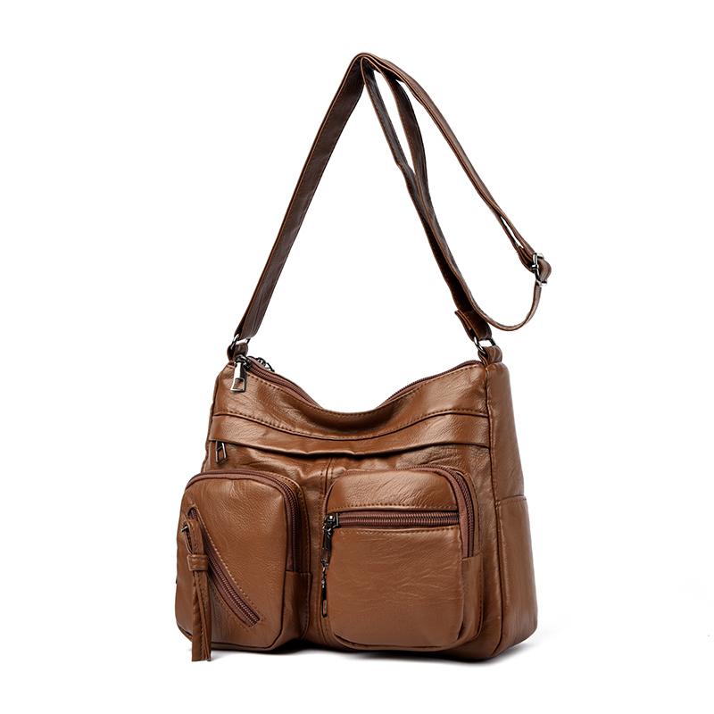 Vintage Shoulder Bag Multi-zipper Mother Bag