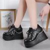 Fashion Metal Chain Punk Gothic Shoes Woman Thick Bottom High Wedge Sneakers for Women Black Chunky Platform Shoe Zapatillas De Mujer