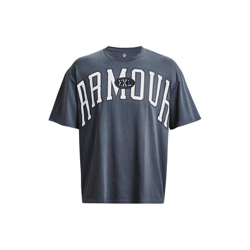 

Under Armour Loose Fit Letter Print Sports T-Shirt Men Tops Gray 1379558-044 L