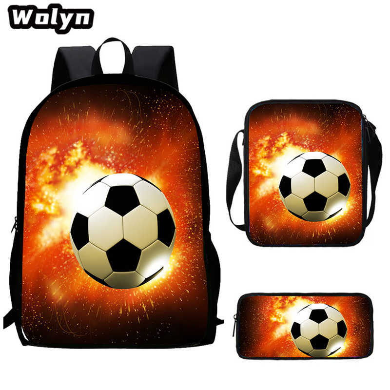 Football School Bag High Definition Waterproof Printing Multi-Functional Load Reduction Ridge Backpack