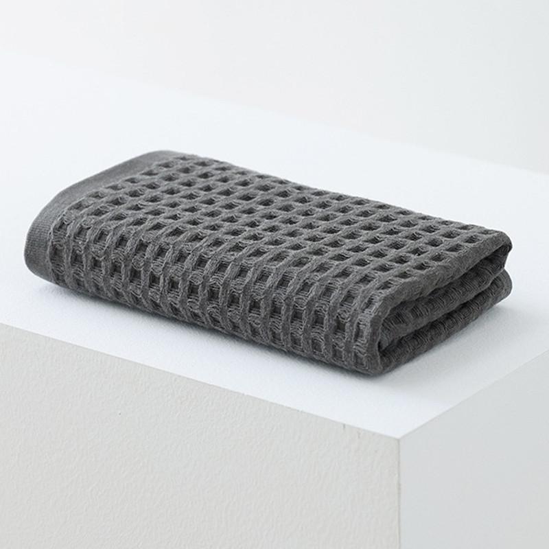 1Pc 35x75cm Waffle Solid Color Cotton Soft Absorbent Adult Family Bathroom Hand Towel Home Life