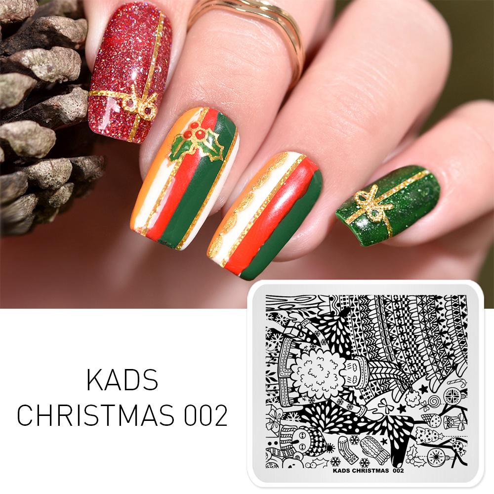 KADS Christmas Nail Art Stamping Plates Manicure Stamp Template Image Nails Art Stamp Print Stencils