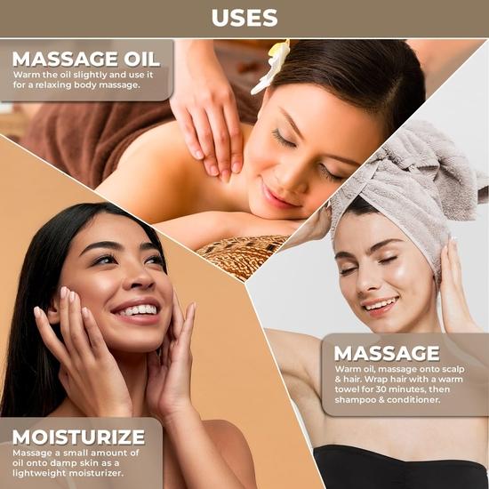 USDA Organic Grapeseed Oil - 100% Pure, Cold-Pressed, Non-GMO - Ideal Massage Oil, Face Oil, Hair Care- Best Grape Seed Oil for Skin