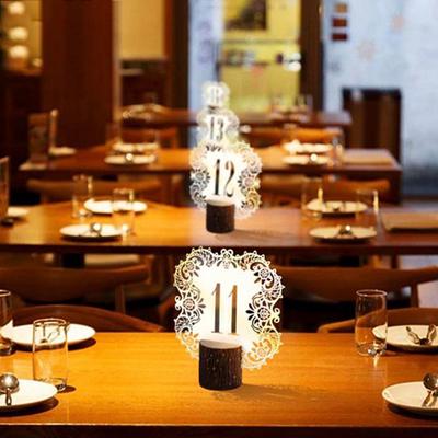 10Pcs/Set Table Numbers 1-10 11-20 Table Number Cards For Weddings Party Banquet