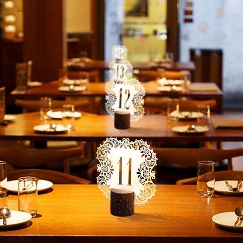 

10Pcs/Set Table Numbers 1-10 11-20 Table Number Cards For Weddings Party Banquet