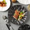 Folded Flat Plate Household Plate Restaurant Premium Dessert Plate Ceramic Plate Western Food Plate Creative Tableware Ins Style