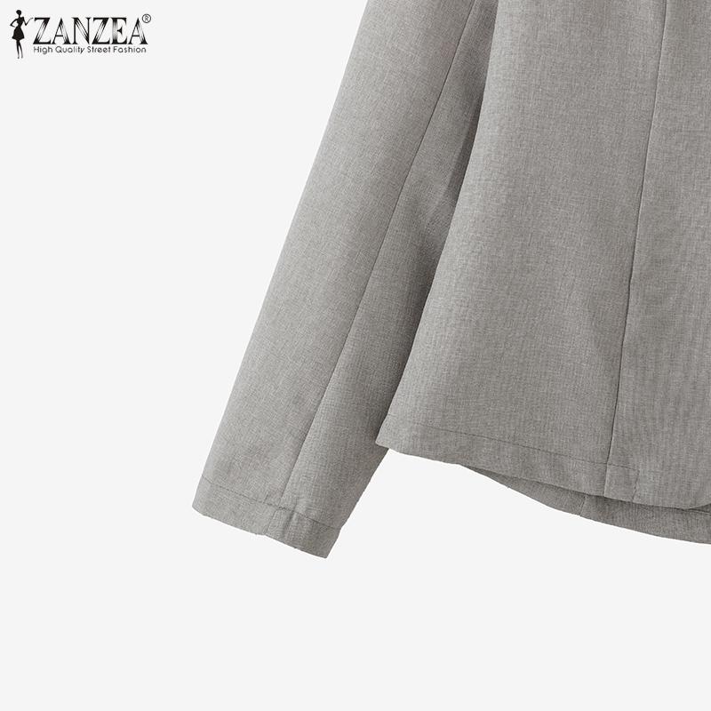 ZANZEA Women Casual V-Neck Loose Long Sleeve Cardigan Tops