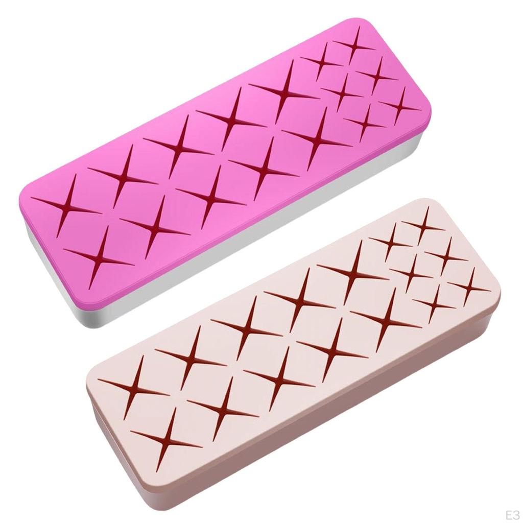 Organizer Rectangle Silicone Make Up Brush Holder Cosmetics Storage Display Case 16 Grids