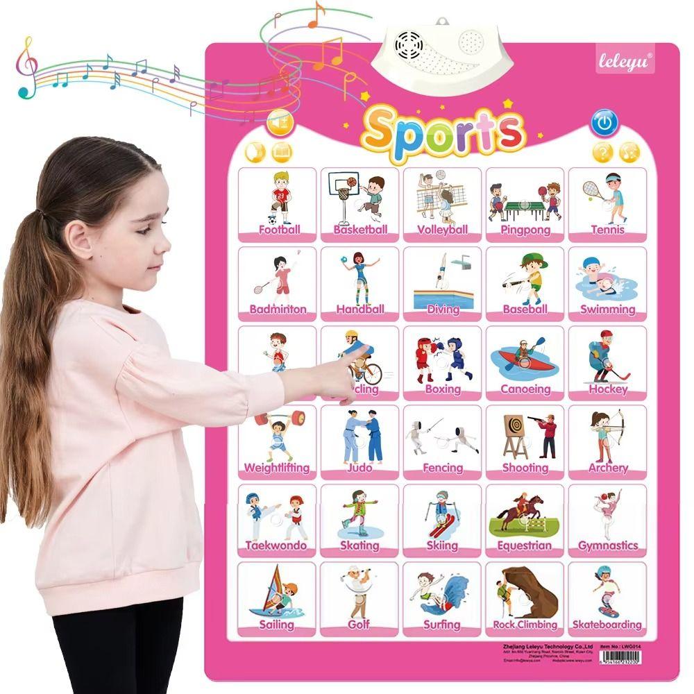 PVC Kids Learning Talking Poster Number Anima Electronic Toddler Alphabet  Boys and Girls