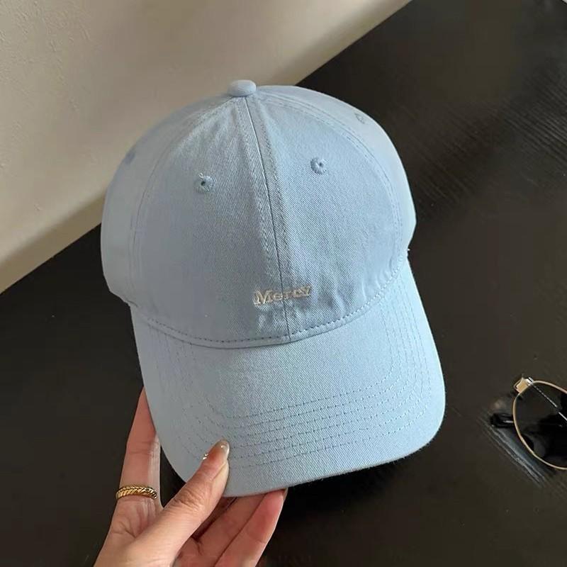 Embroidered Letter Baseball Cap With Wide Brim For Summer Sun Protection