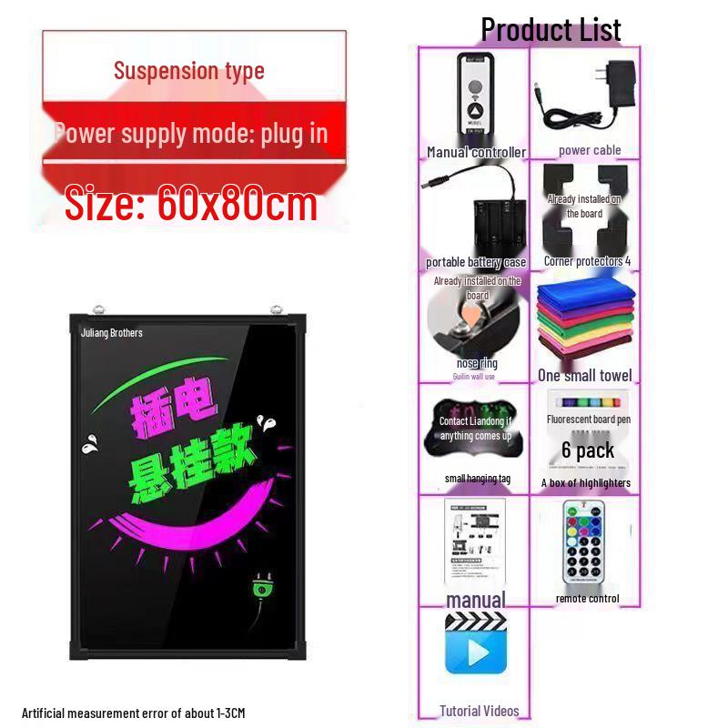 Luminous Market Stall Fluorescent Advertising Blackboard