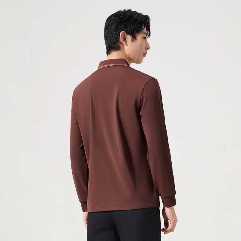 SEVEN Men's Non-Deforming Collar Long Sleeve Polo Shirt