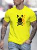 Men's 100% cotton summer loose fit large Rabbit Skull printed slim fit casual sports round neck short sleeved T-shirt