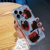 Love Heart Black Cat Lovely Phone Case For Iphone 17 Air 16 16e 17e 15 Plus 14 13 12 11 Pro Max Flexible Protective Soft Cover