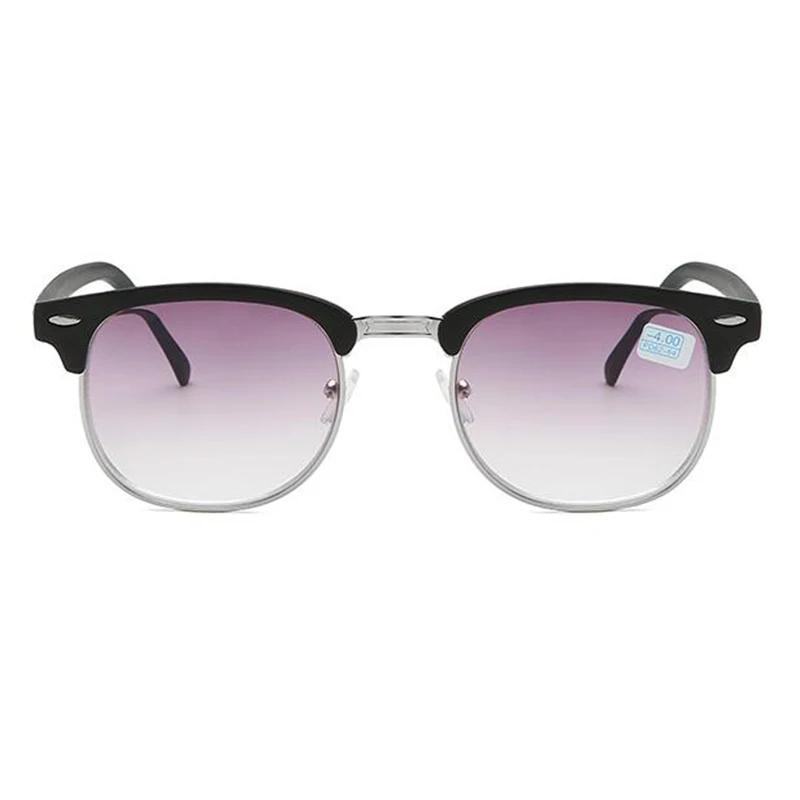 Men'S Myopia Sun Glasses -0.50 -1.0 -2.0 -6.0 Women'S Eyeglasses Grey Gradient Lens Spectacles Uv400 Reading +100 +150 +400