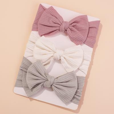 3Pcs/Lot Baby Girl Headband Set Girls Bow Knotted Hair Bands Soft Knitted Kids Headwear Newborn Turban Baby Hair Accessories