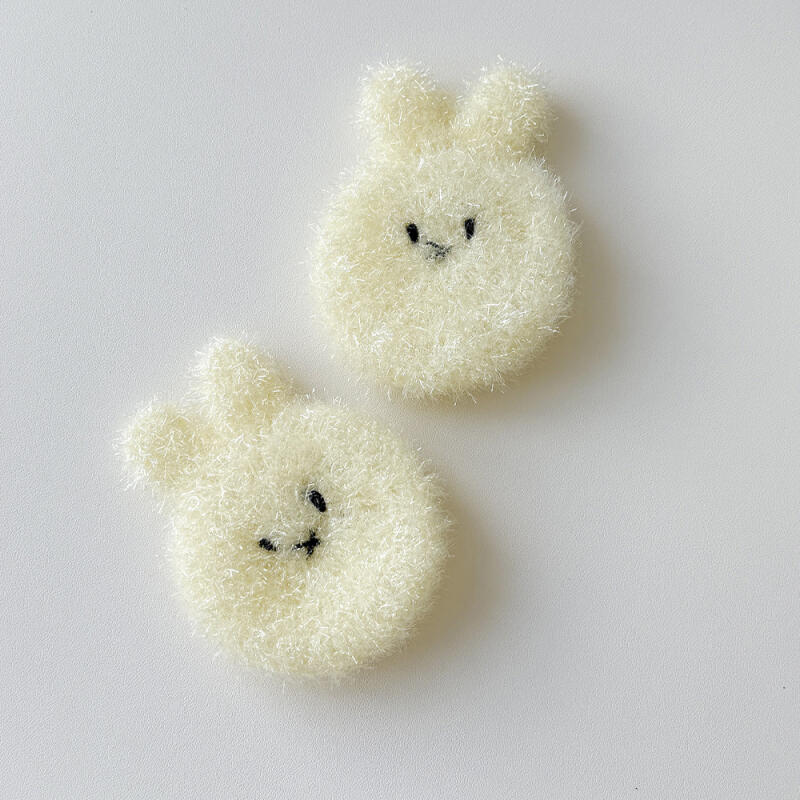 Cute handmade rabbit acrylic washcloth 2p