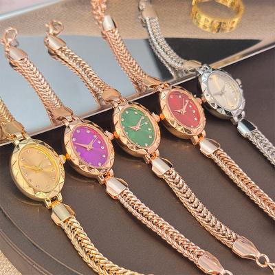 Small Vintage Ladies Watch Adjustable Bracelet Lobster Buckle Jewelry Quartz Watch Small Gold Watch