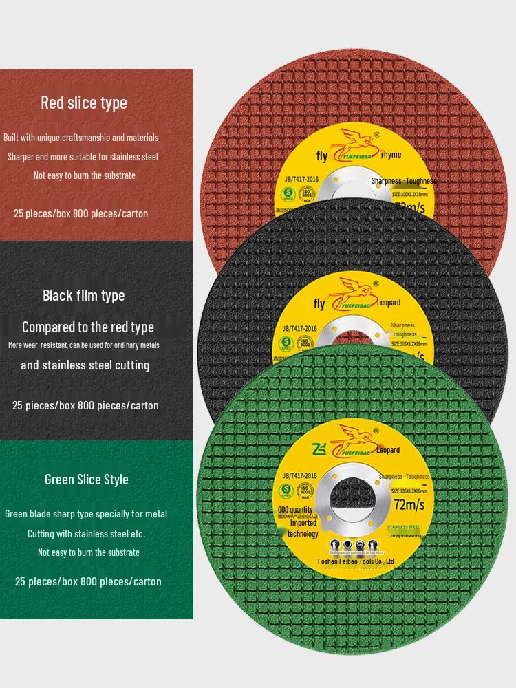 Flying Leopard 100mm Stainless Steel Cutting Disc - 0.8mm Thick Angle Grinder Blade for Metal & Iron