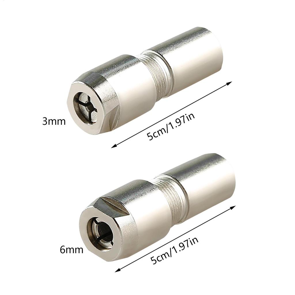 Angle grinder conversion kit, 3mm/6mm dual chuck - universal straight grinder adapter, suitable for engraving and polishing