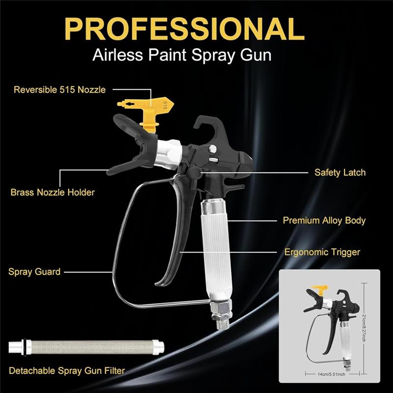 Swivel Joint Airless Paint Sprayer 3600 PSI With 3 Reversible Nozzle Tips(415, 515, 517) For Exterior Paint/Primer,Garden