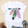 Summer Tshirt Lady Tops 2025 Dreamcatcher Print Short Sleeve Casual Female Tee Tops Clothes Fashion Graphic White T Shirt Women